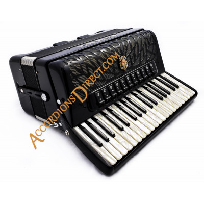 Scandalli Air I 37 key 96 bass 4 voice black piano accordion. Midi options available.